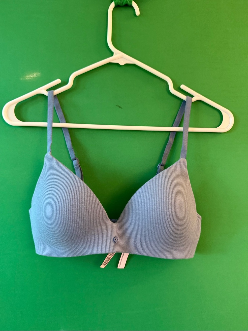 Victoria's Secret Powder Blue Ribbed Wireless T-Shirt Bra
